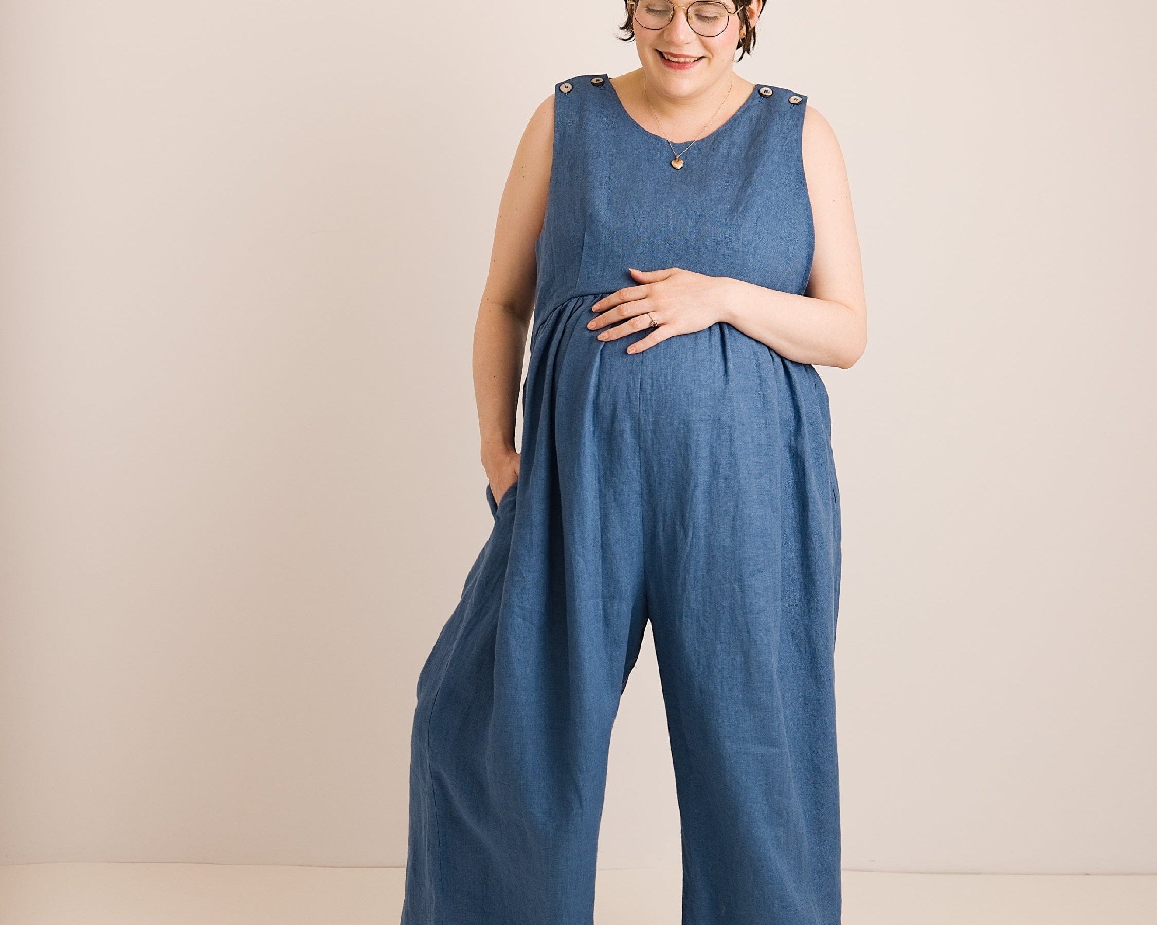 JOURNY Ada Linen Jumpsuit Aegean Blue 7