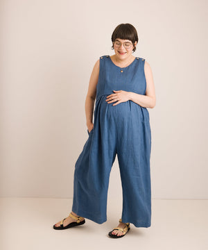 JOURNY Ada Linen Jumpsuit Aegean Blue 7