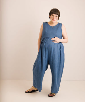 JOURNY Ada Linen Jumpsuit Aegean Blue 1