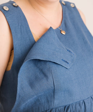 JOURNY Ada Linen Jumpsuit Aegean Blue 4