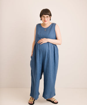 JOURNY Ada Linen Jumpsuit Aegean Blue 5