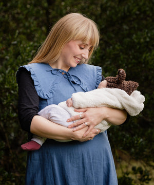 JOURNY Ruffle Detachable Collar Margot Collar Aegean Blue Linen 2