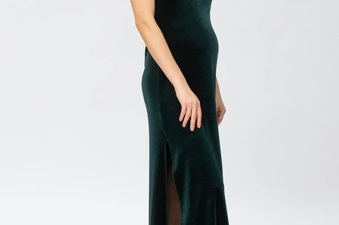 Auriga Green Maxi Maternity Dress with Side Slit For The Creators Auriga Green Maxi Maternity Dress with Side Slit For The Creators