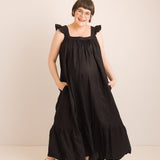 JOURNY Linen Maxi Dress Airi Black 1