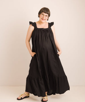 JOURNY Linen Maxi Dress Airi Black 1