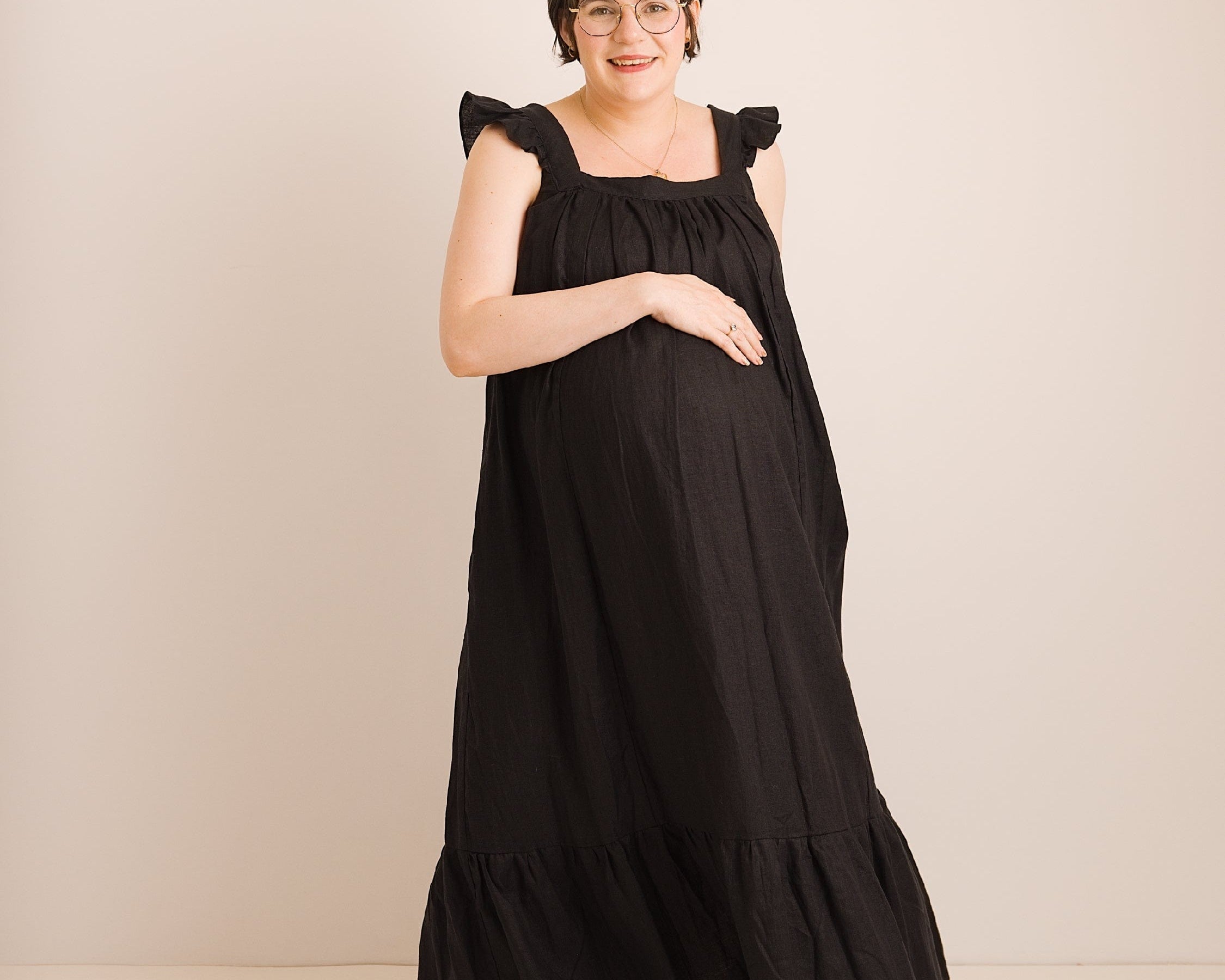 JOURNY Linen Maxi Dress Airi Black 2