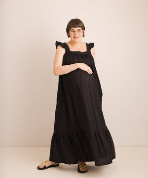 JOURNY Linen Maxi Dress Airi Black 2