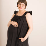 JOURNY Linen Maxi Dress Airi Black 5