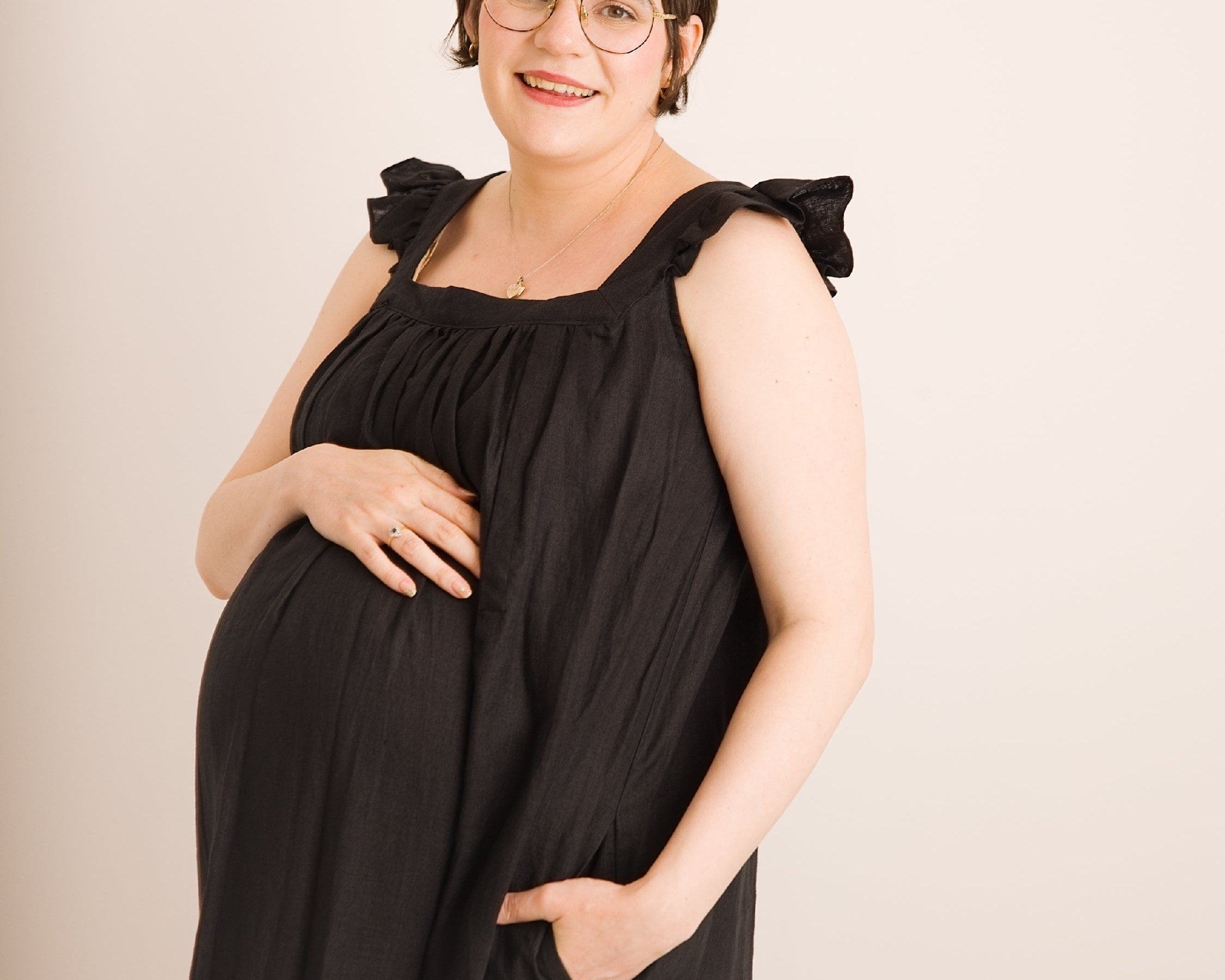 JOURNY Linen Maxi Dress Airi Black 5