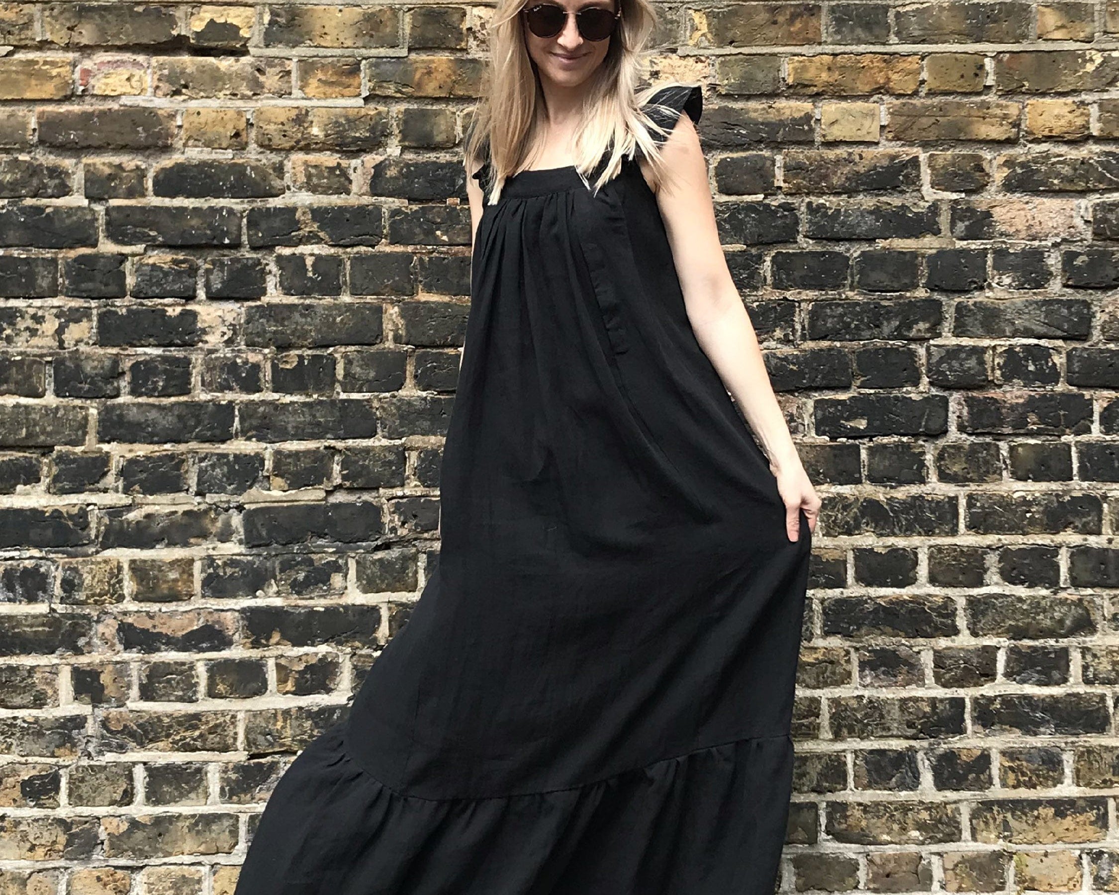 JOURNY Linen Maxi Dress Airi Black 6