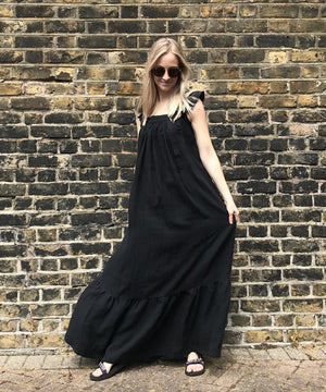 JOURNY Linen Maxi Dress Airi Black 6