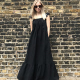 JOURNY Linen Maxi Dress Airi Black 7