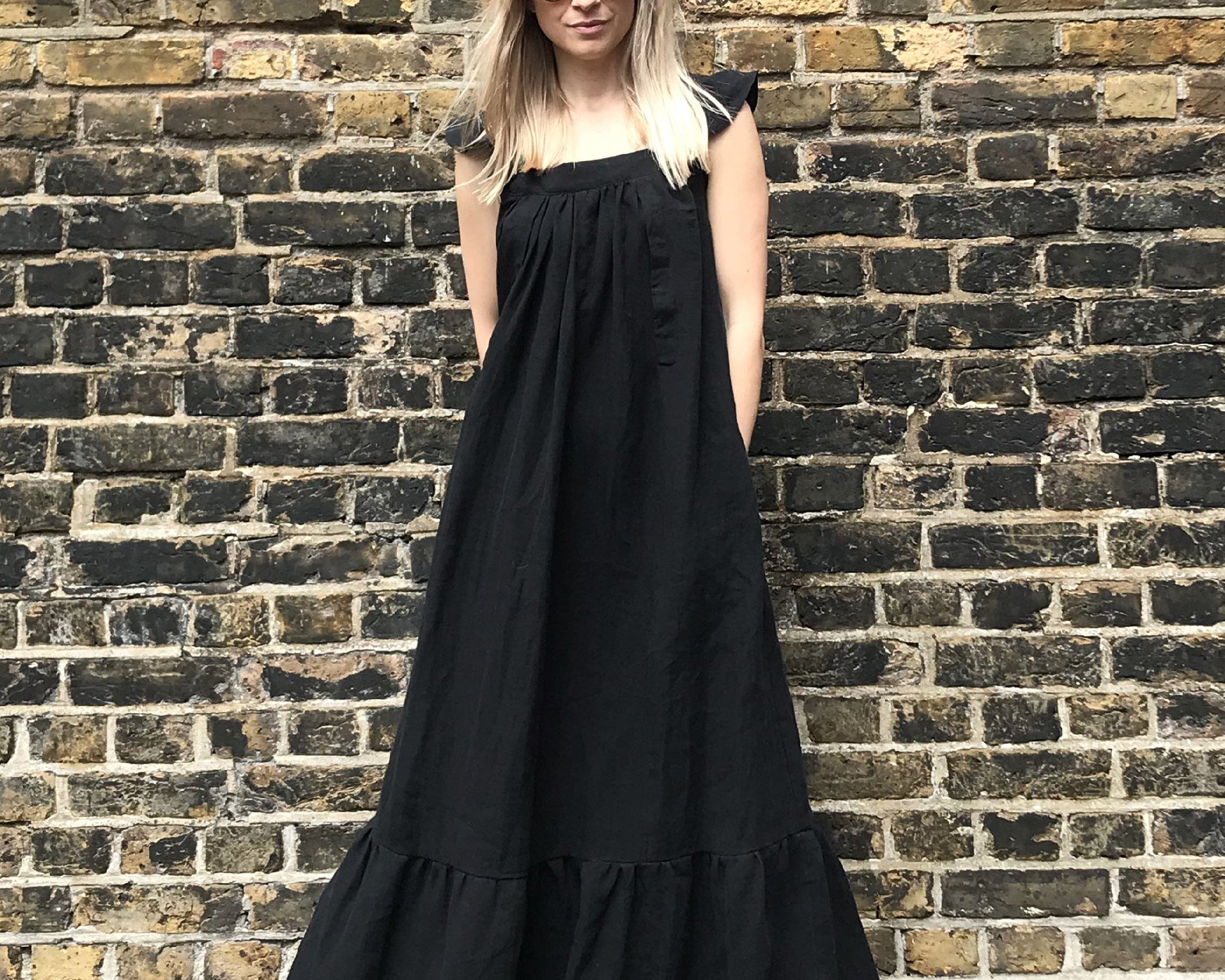 JOURNY Linen Maxi Dress Airi Black 7