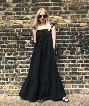 JOURNY Linen Maxi Dress Airi Black 7