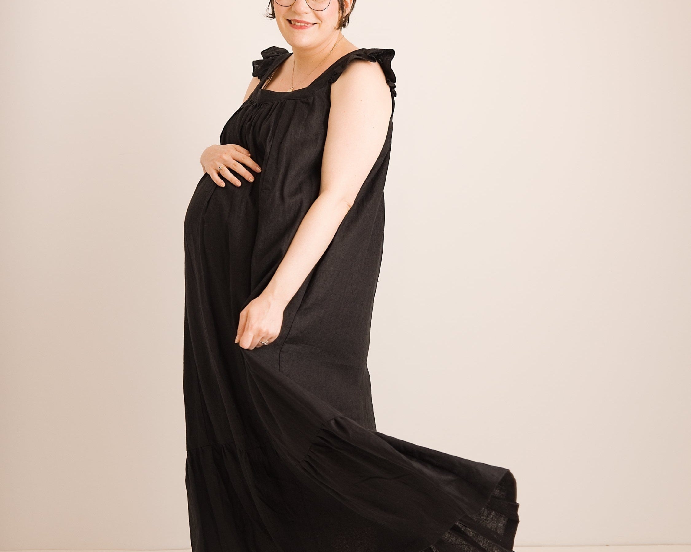 JOURNY Linen Maxi Dress Airi Black 8
