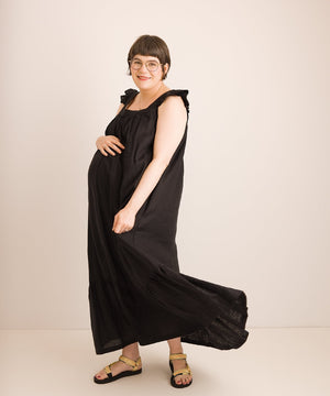 JOURNY Linen Maxi Dress Airi Black 8