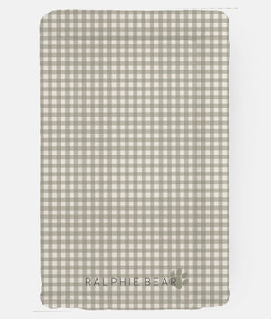 Ralphie Bear Gingham Sage Table Changing Mat 2