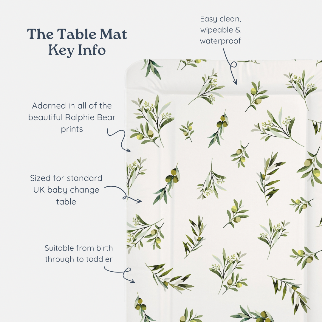 Ralphie Bear Gingham Sage Table Changing Mat 3