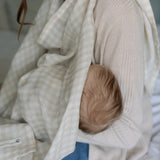 Ralphie Bear Gingham Beige Large Swaddle Muslin 7