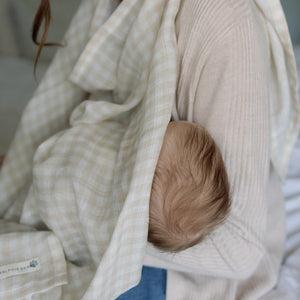 Ralphie Bear Gingham Beige Large Swaddle Muslin 7