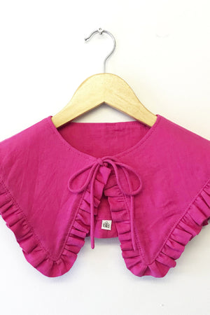 JOURNY Ruffle Detachable Collar Margot Collar Pink Linen 3