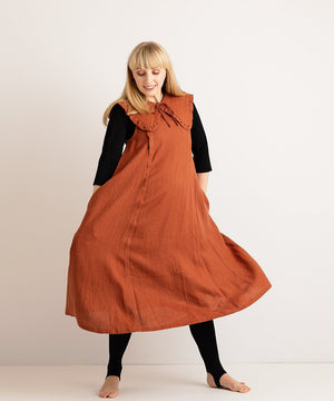 JOURNY Ruffle Detachable Collar Margot Collar Burnt Orange Linen 3