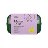 Packaged product for expectant mothers with a purple label and green case.