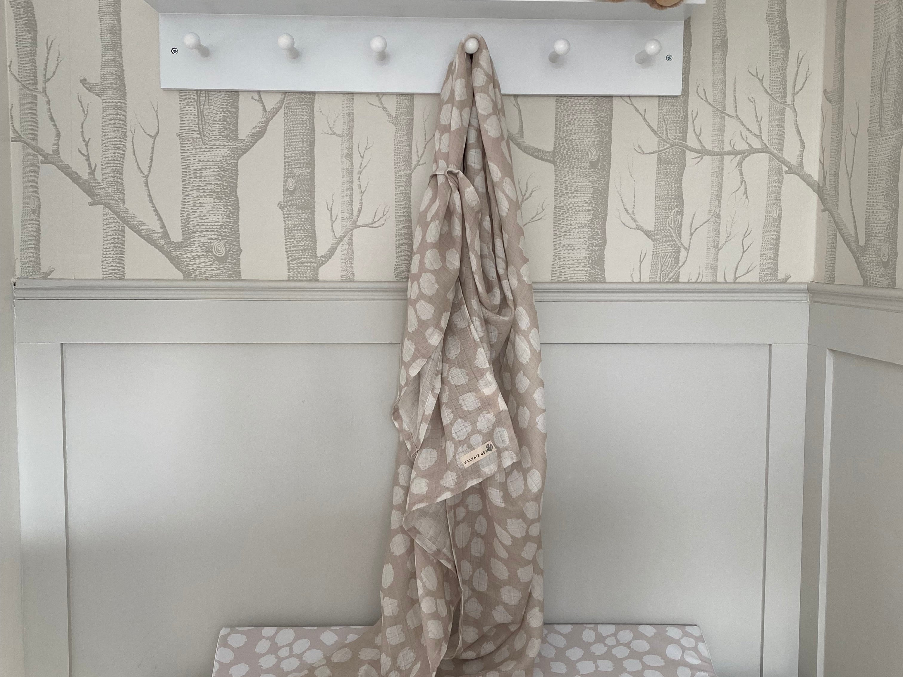 Ralphie Bear Scallop Large Swaddle Muslin 13