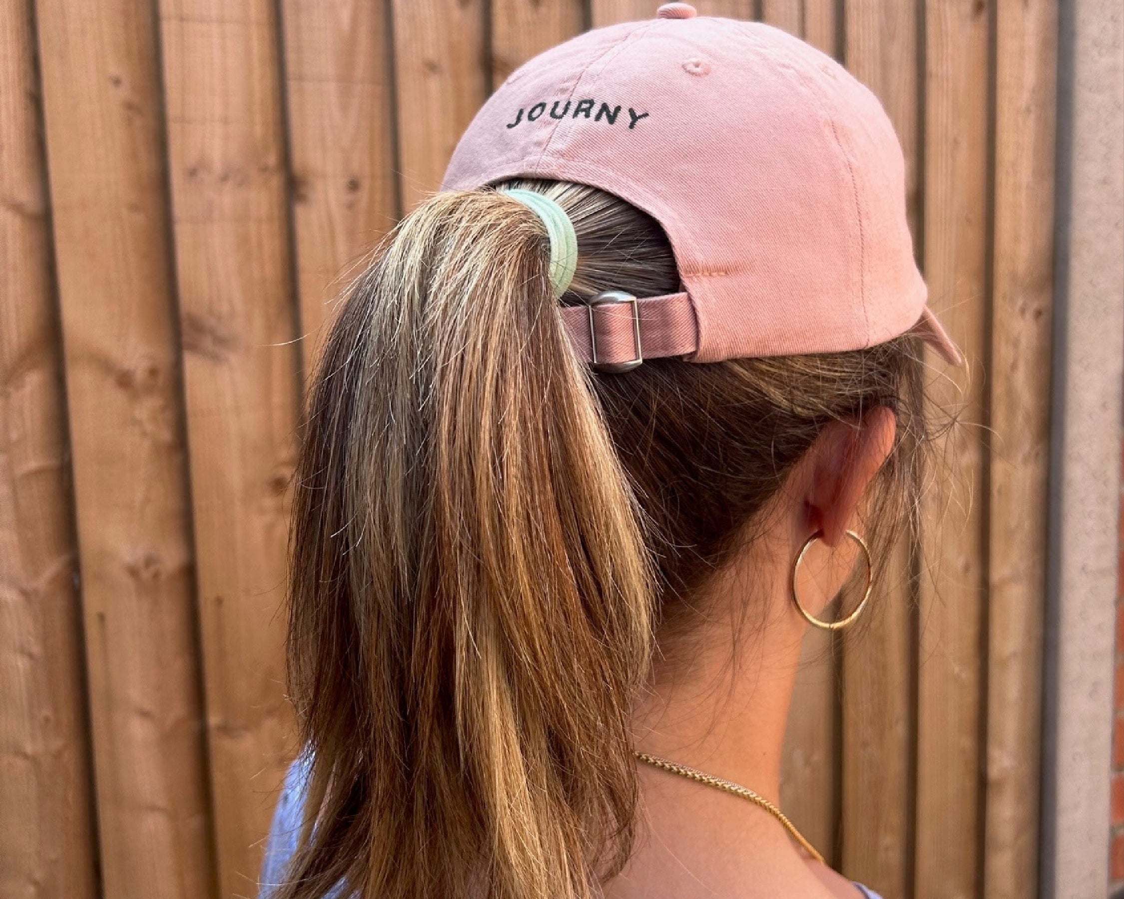 JOURNY Cotton Flower Embroidery Peach Washed Cap Accessories 6