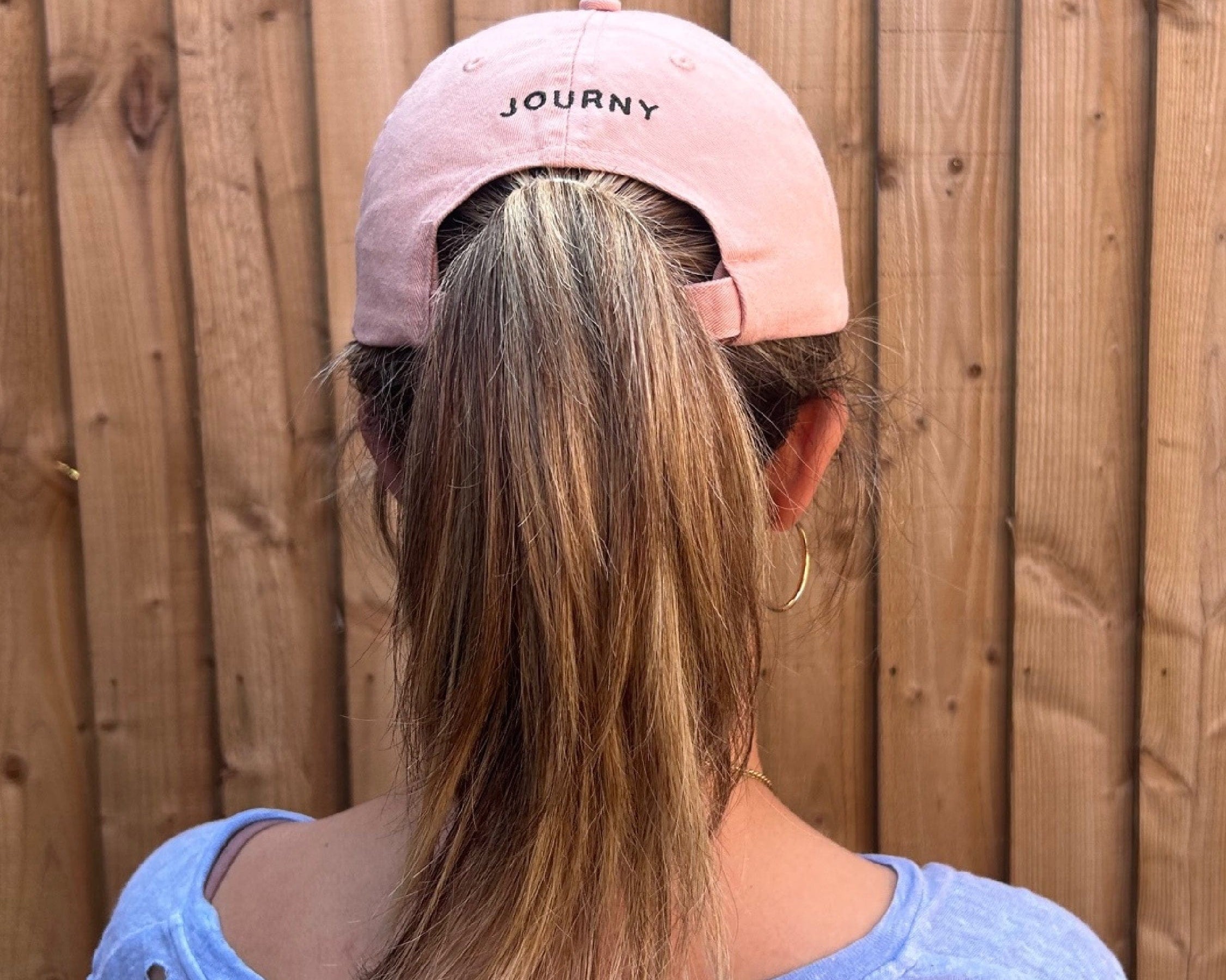JOURNY Cotton Flower Embroidery Peach Washed Cap Accessories 5
