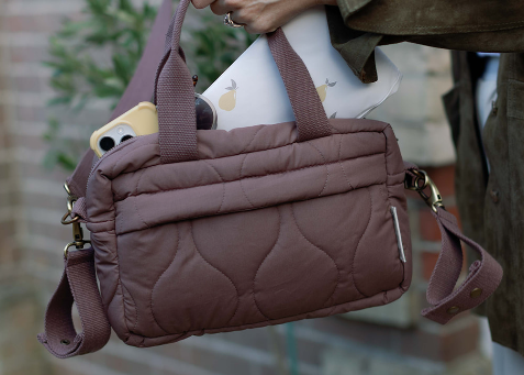 Ralphie Bear Ralphie Bear Quilted Changing Stroller Bag Brown Pears 2