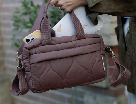 Ralphie Bear Ralphie Bear Quilted Changing Stroller Bag Brown Pears 2