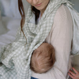 Ralphie Bear Gingham Sage Large Swaddle Muslin 7
