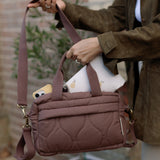 Ralphie Bear Ralphie Bear Quilted Changing Stroller Bag Brown Pears 5