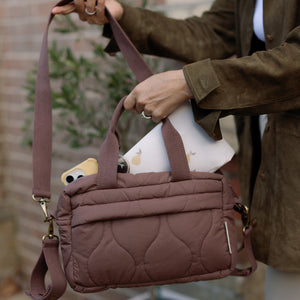 Ralphie Bear Ralphie Bear Quilted Changing Stroller Bag Brown Pears 5