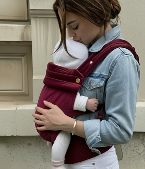 Bizzi Growin Velvet Baby Carrier Velvet Cherry 1