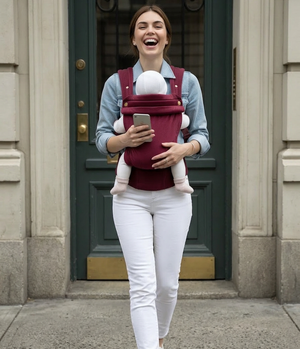 Bizzi Growin Velvet Baby Carrier Velvet Cherry 2