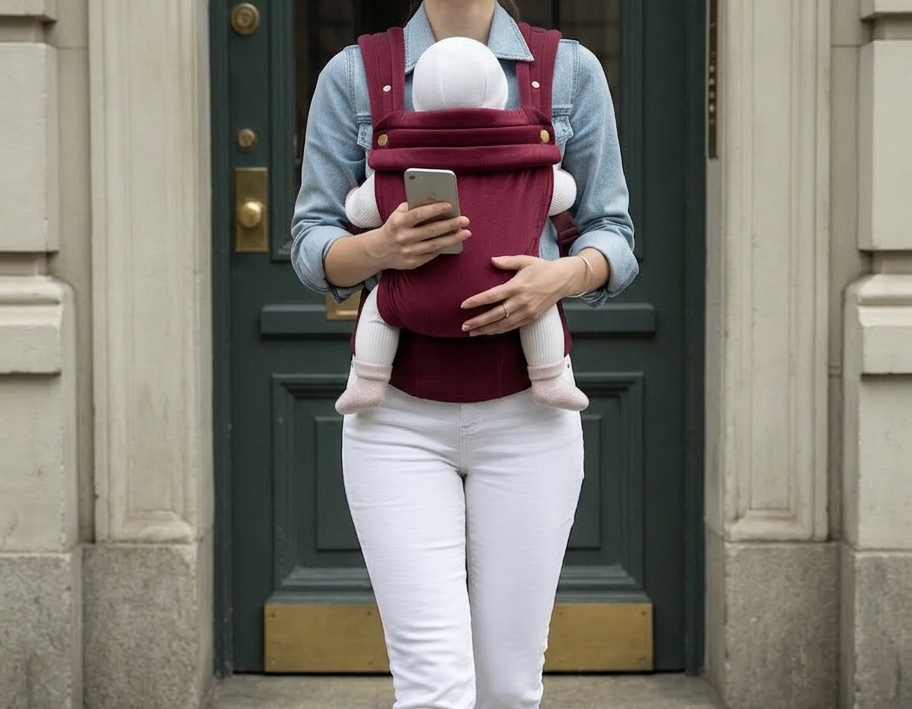Bizzi Growin Velvet Baby Carrier Velvet Cherry 2