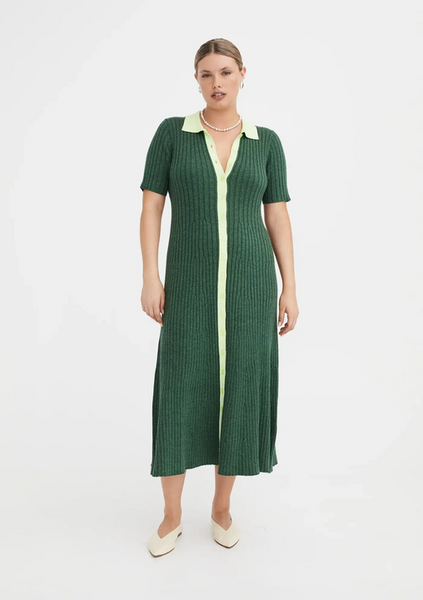 green emerald velvet dress Chloe Collared Dress Sage