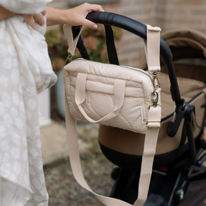 Ralphie Bear Ralphie Bear Quilted Changing Stroller Bag Beige Scallop 7
