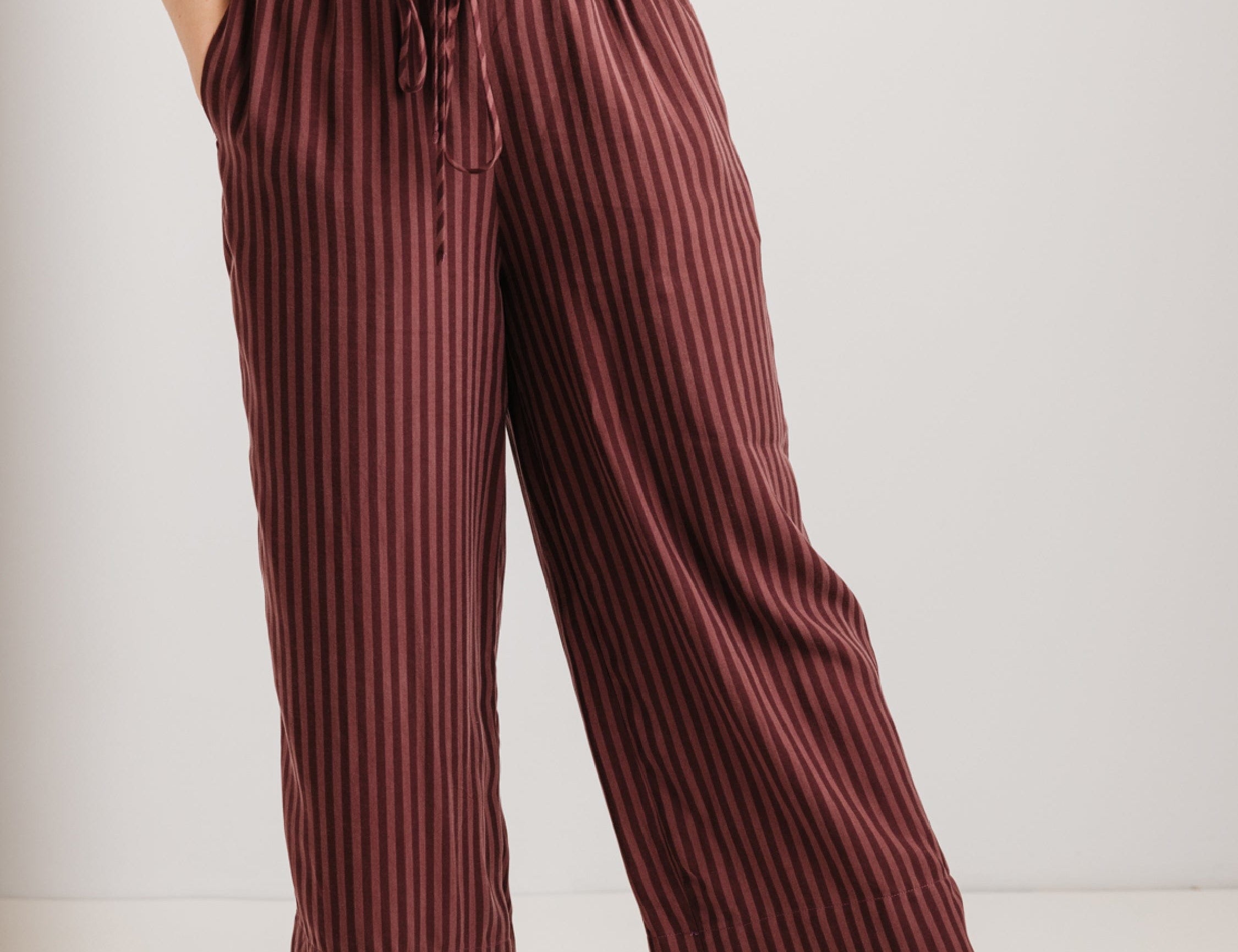 JOURNY The Daisy Trouser Burgundy Stripe 2