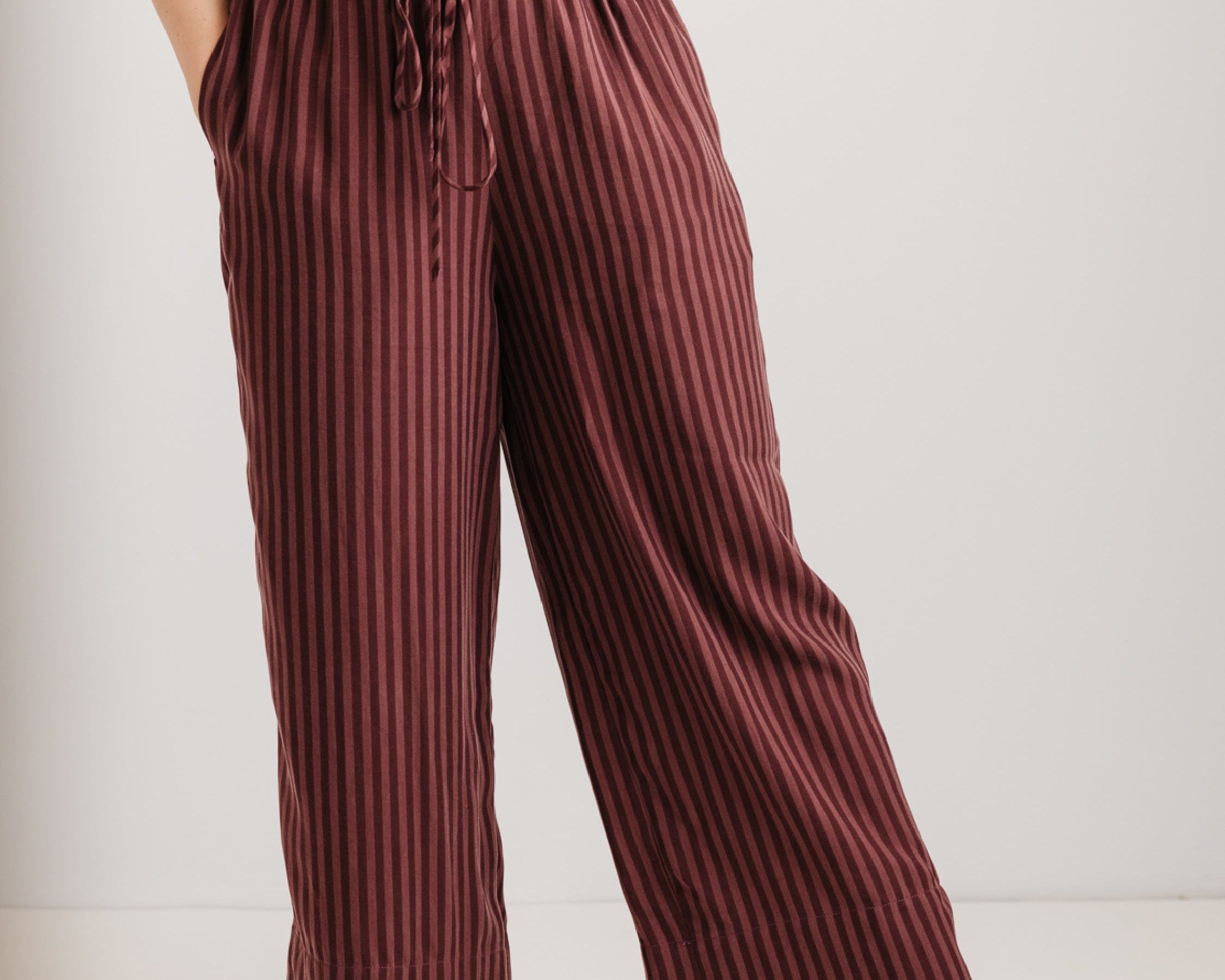 JOURNY The Daisy Trouser Burgundy Stripe 2