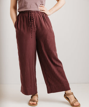JOURNY The Daisy Trouser Burgundy Stripe 2