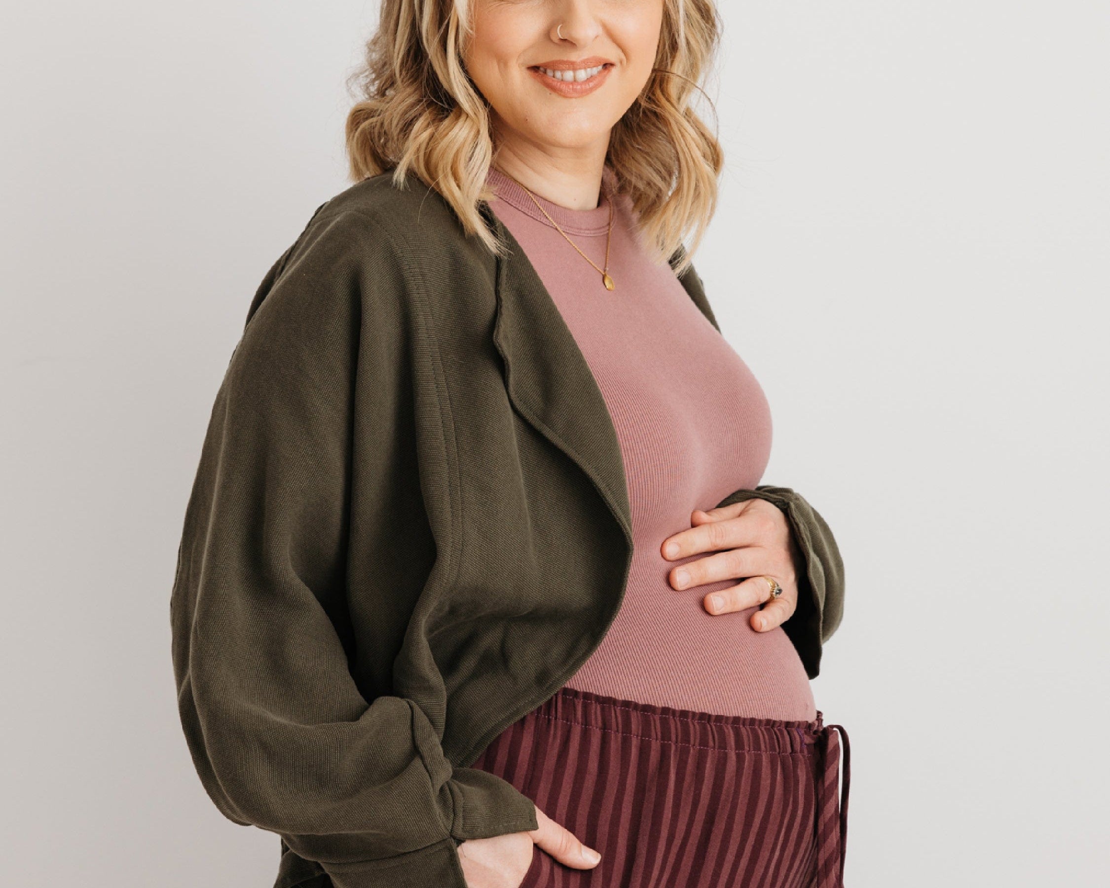 JOURNY The Daisy Trouser Burgundy Stripe 3