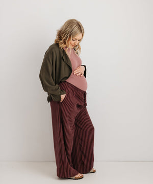 JOURNY The Daisy Trouser Burgundy Stripe 5