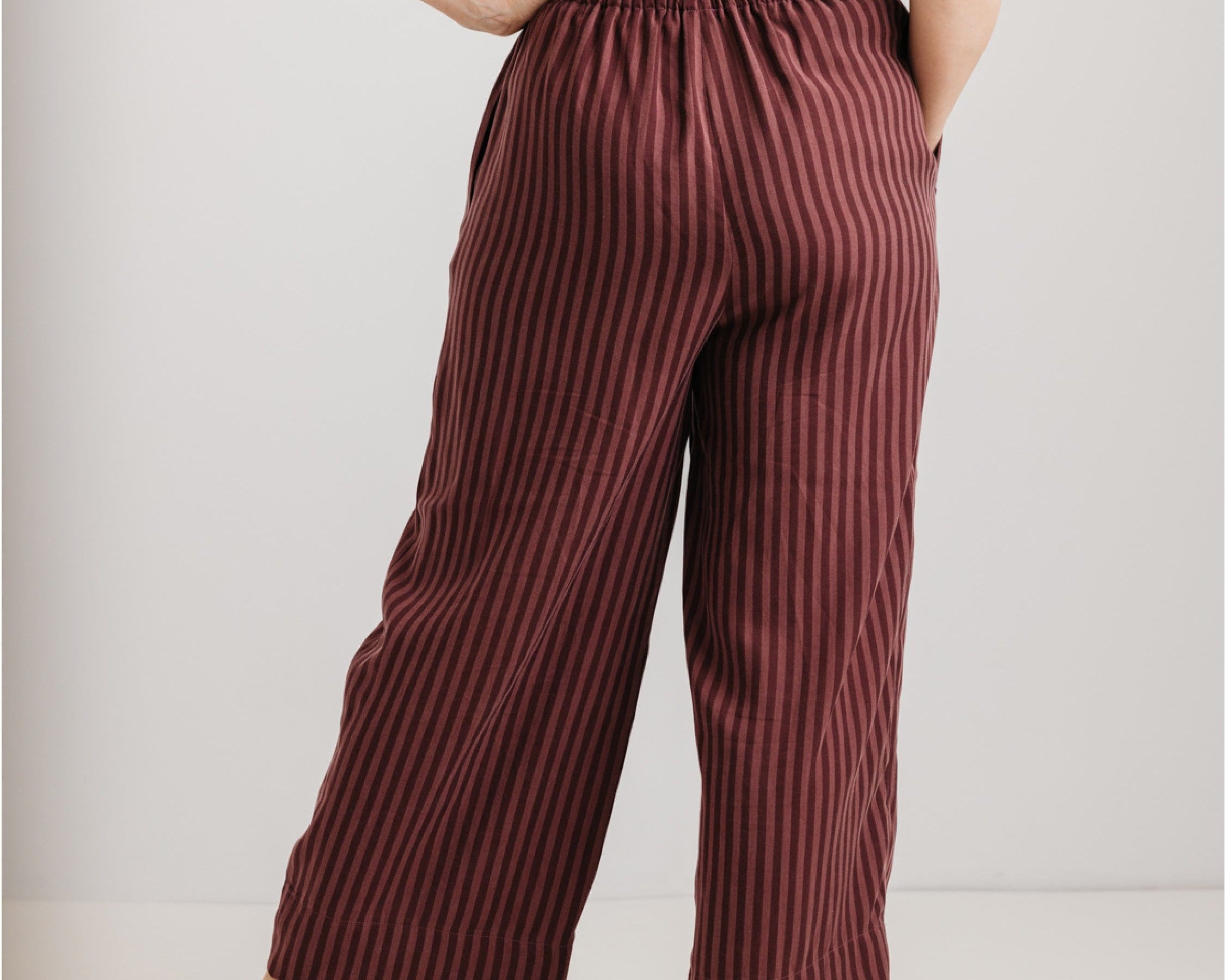 JOURNY The Daisy Trouser Burgundy Stripe 6