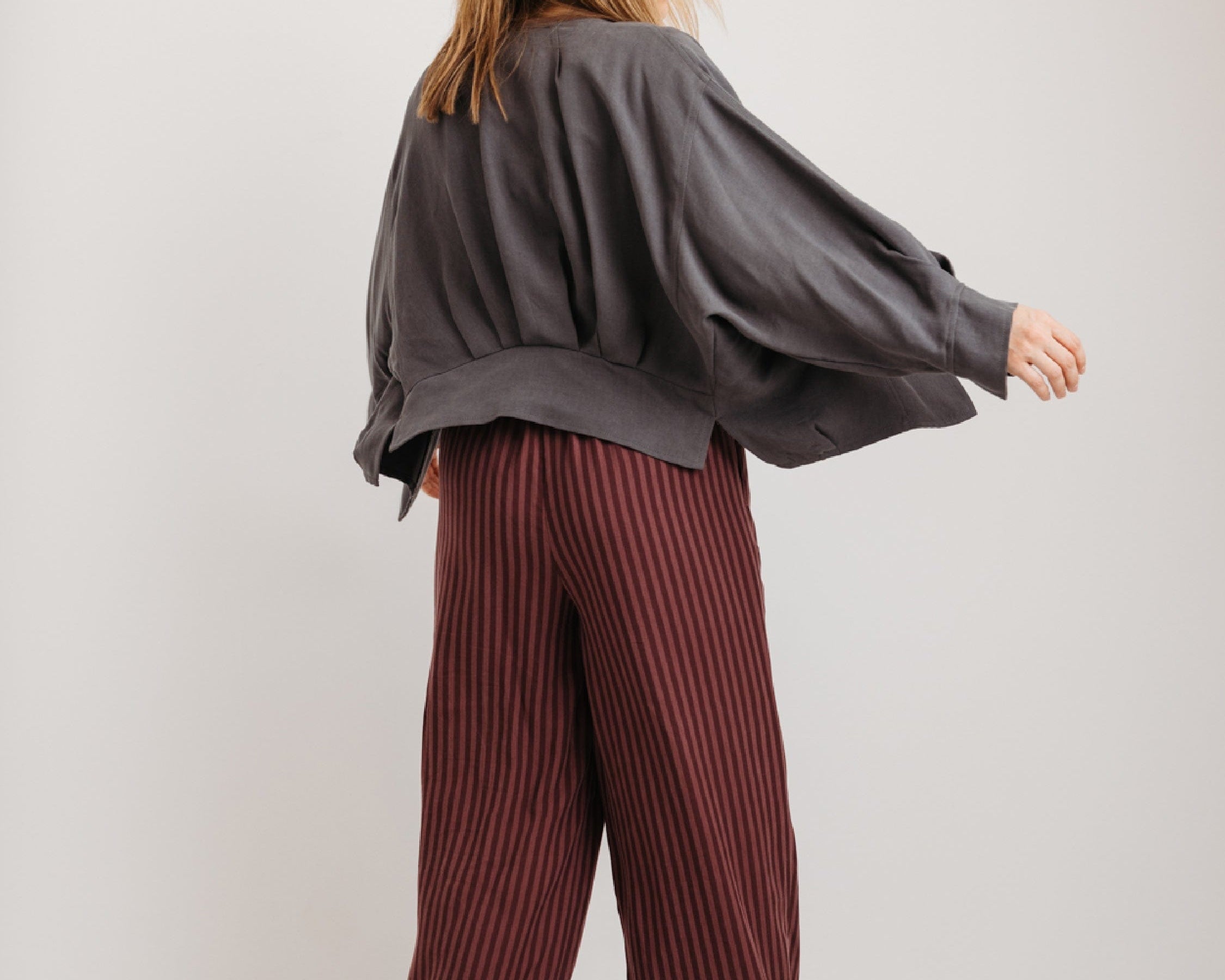 JOURNY The Daisy Trouser Burgundy Stripe 7