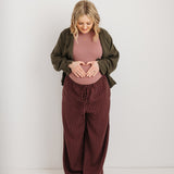 JOURNY The Daisy Trouser Burgundy Stripe 9
