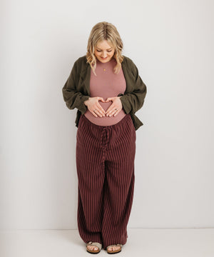 JOURNY The Daisy Trouser Burgundy Stripe 9
