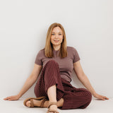 JOURNY The Daisy Trouser Burgundy Stripe 10